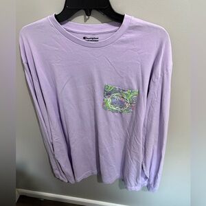 Champion UGA Georgia Bulldogs Long Sleeve T-shirt Purple Color Casual Team Shirt